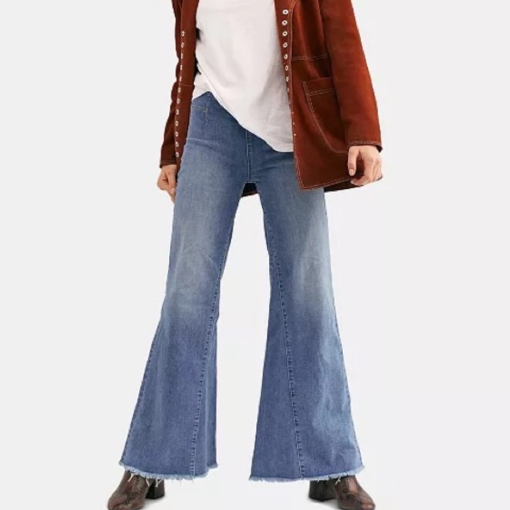 Free People Drapey A Line Pull On Jean